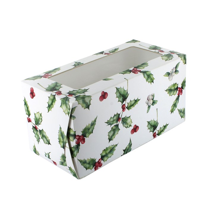 Vintage Holly Oblong Cake Box