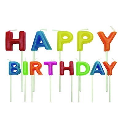 Decorative Candles - Happy Birthday Bright Set of 13 (24mm / 0.9”)