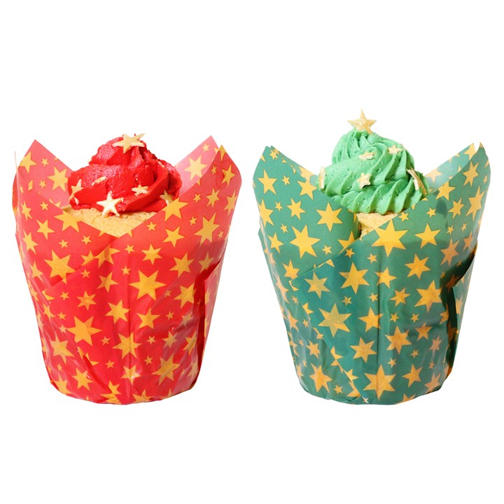 Muffin Tulips - PME Christmas - Stars x 24