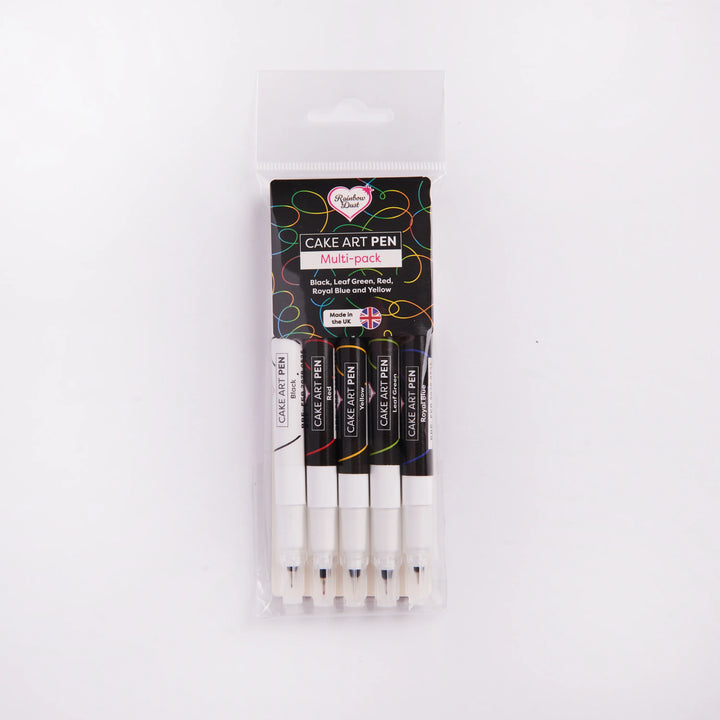 Cake Art Pens: Edible Food Colouring Pens - Multipack of 5 Colours