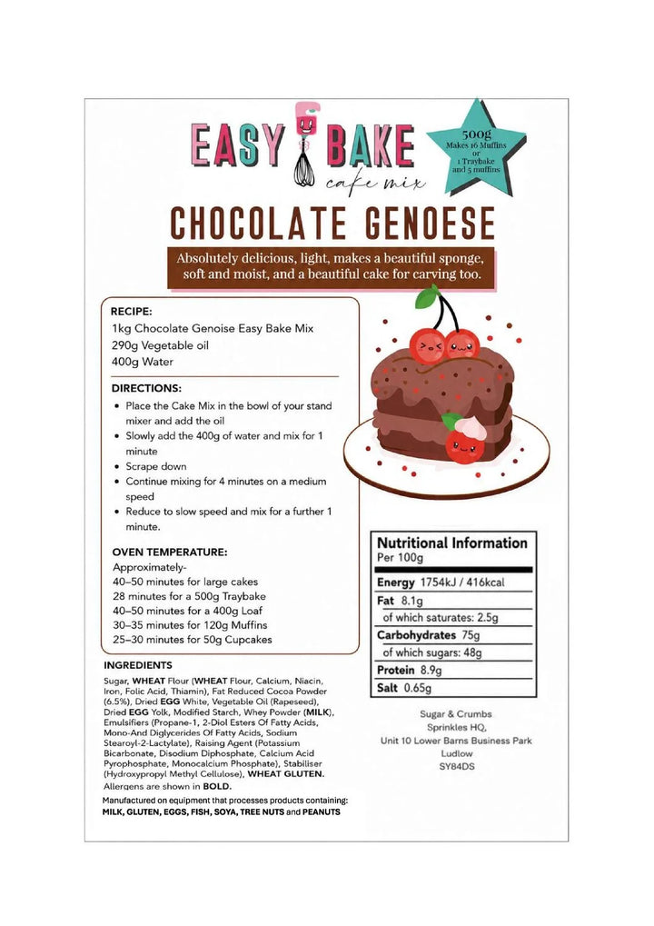 Easy Bake Mix - Chocolate Genoese Cake