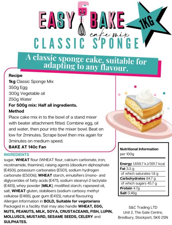 Easy Bake Mix - Classic Sponge