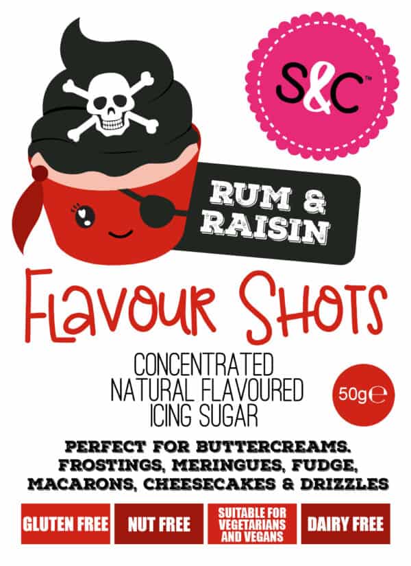 Flavour Shots! - Concentrated Icing Sugar - Rum &amp; Raisin 50g