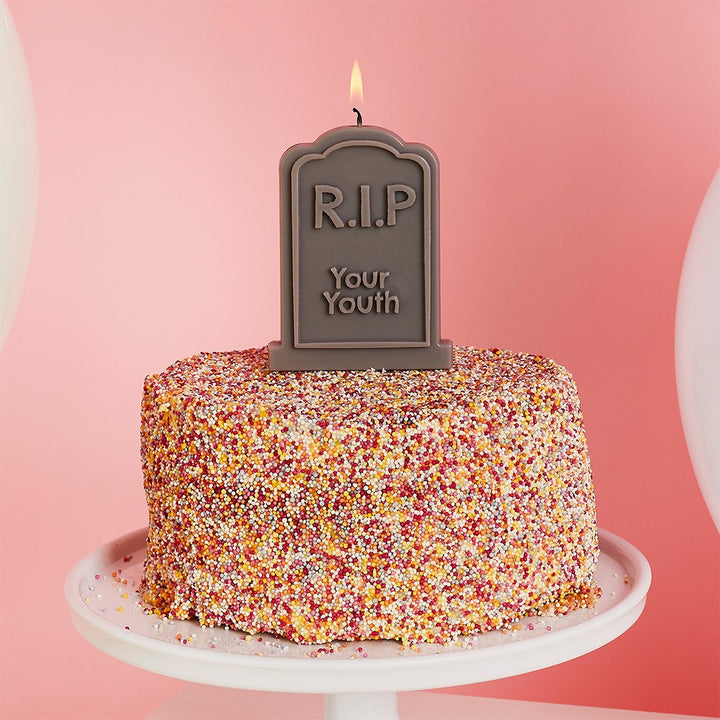 Decorative Candles - Gravestone 'R.I.P Your Youth' Wax Candle