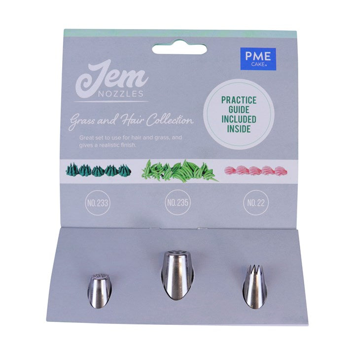 Piping Nozzle - PME/JEM Nozzles Set - Grass and Hair Collection - Pack of 3