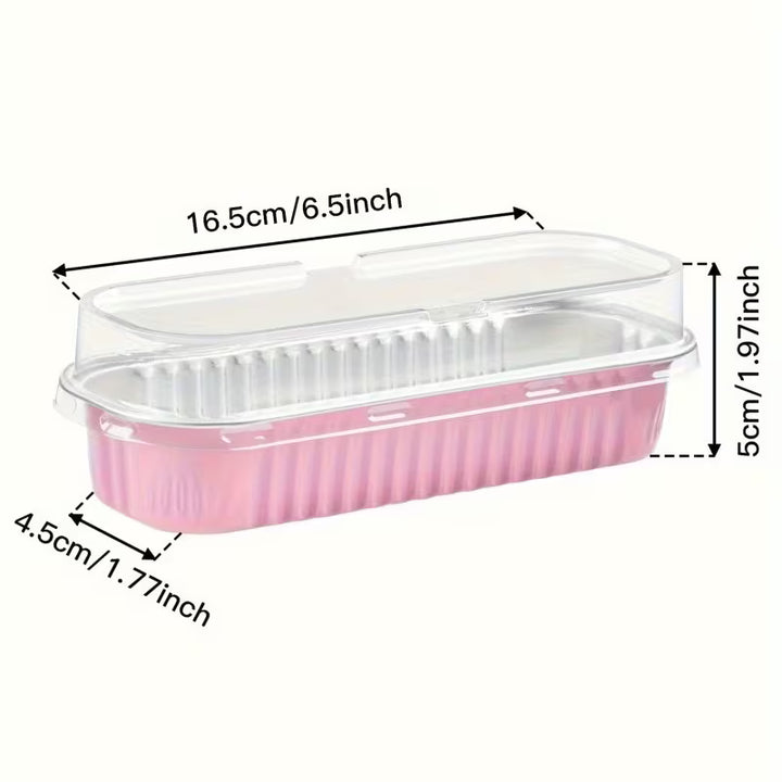 Bakeware - Aluminium Foil - Mini Loaf Pan Foils - Pink x 5