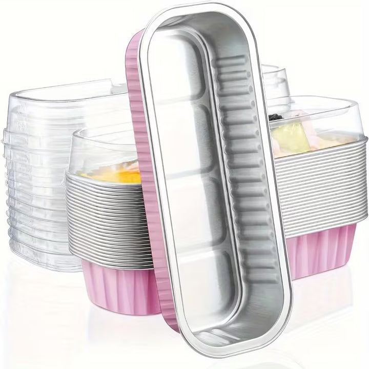 Bakeware - Aluminium Foil - Mini Loaf Pan Foils - Pink x 5
