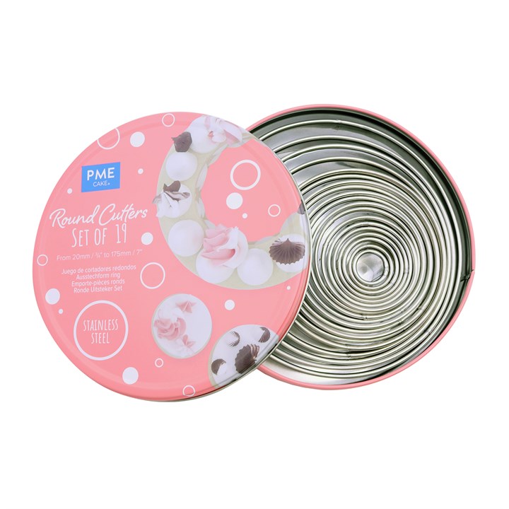 Cutters - Stainless Steel Cutters - Round - Set of 19