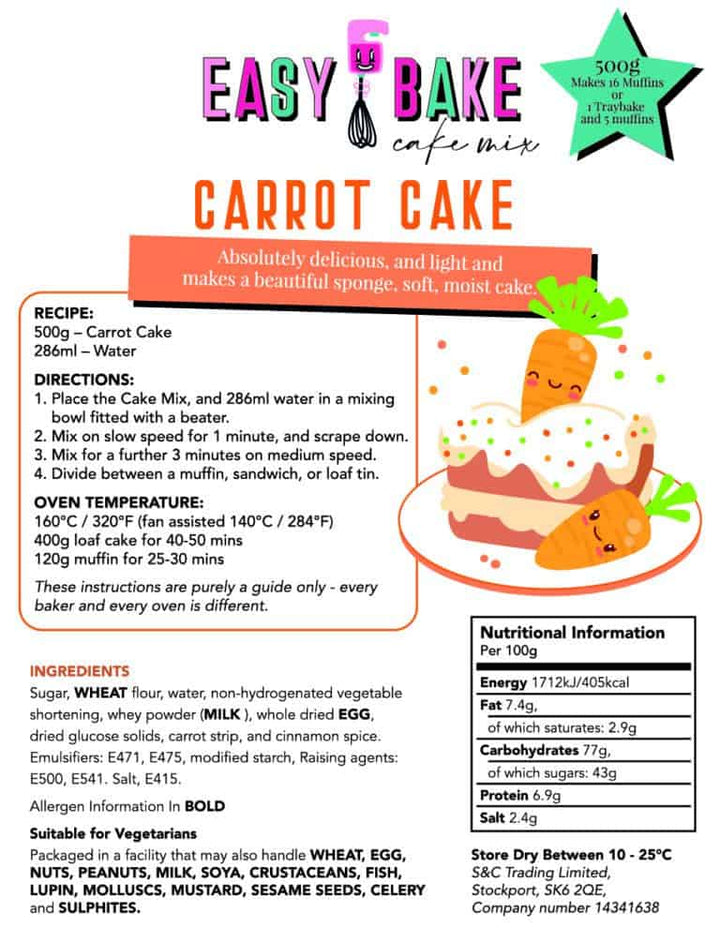 Easy Bake Mix - Carrot Cake Mix - 1kg