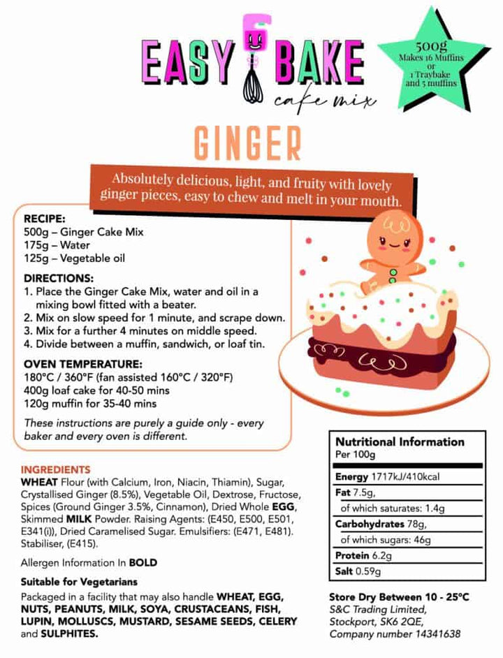 Easy Bake Mix - Ginger Cake Mix - 1kg