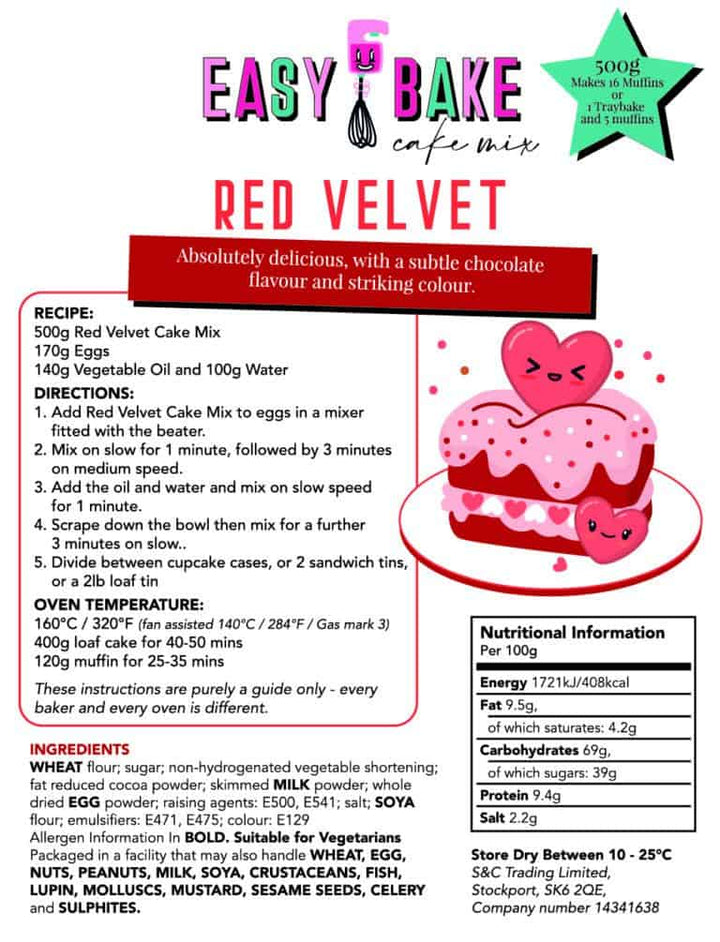 Easy Bake Mix - Red Velvet Cake Mix - 1kg
