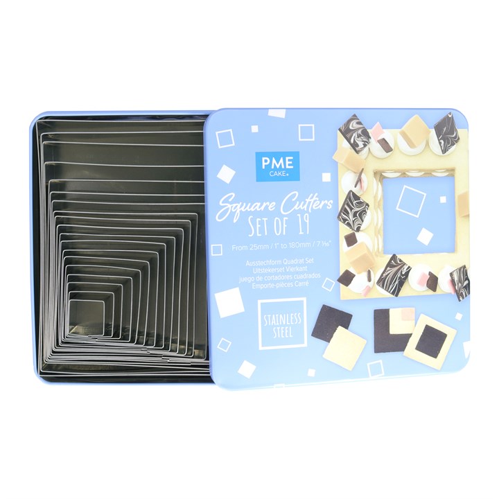 Cutters - Stainless Steel Cutters - Square - Set of 19