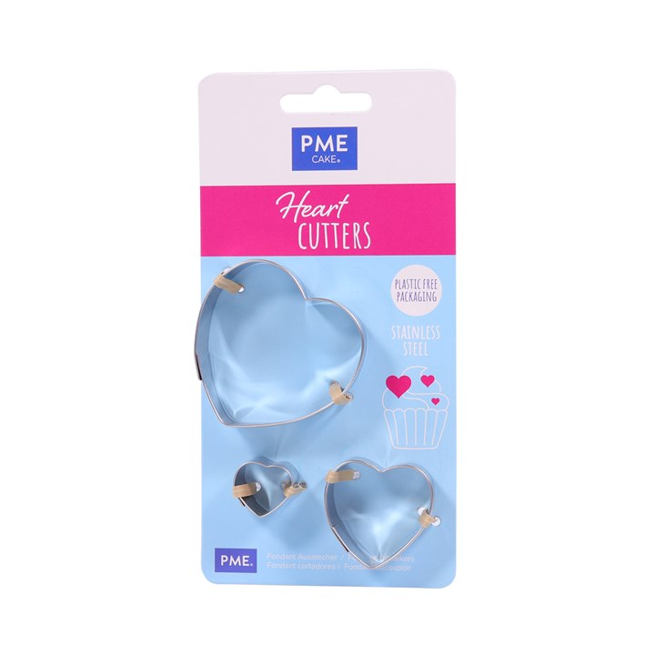 Cutters - Stainless Steel Cutters - Heart Set of 3