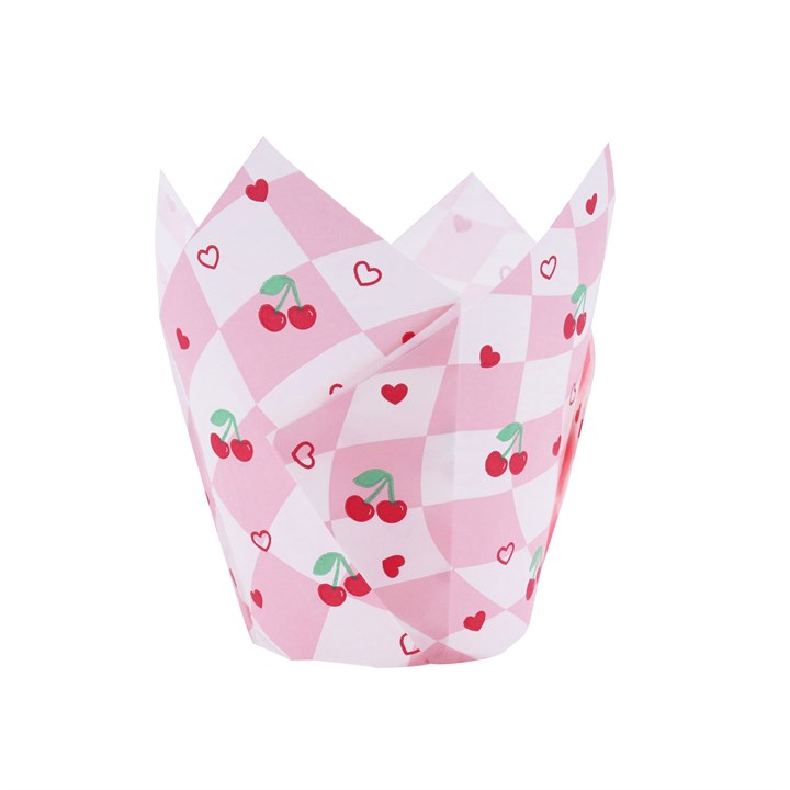 Muffin Tulips - PME Cherry Checkerboard x 24