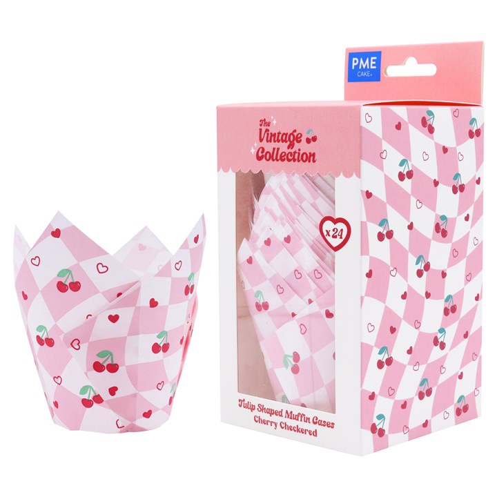 Muffin Tulips - PME Cherry Checkerboard x 24
