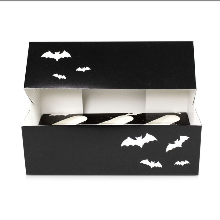 Cupcake Boxes - Halloween Bat Design Satin Cupcake Boxes - Holds 6
