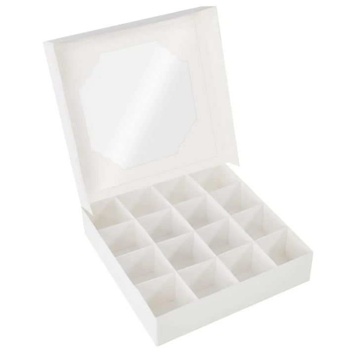 Presentation Boxes – 16 Cavity Treat Box – Plain White – One Box and Inserts