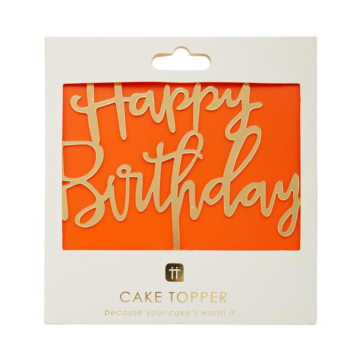 Decorative Cake Toppers - Happy Birthday - Gold Luxe