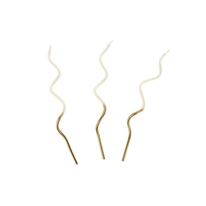 Decorative Candles - Gold & White Twist Birthday Candles - 20 Pack