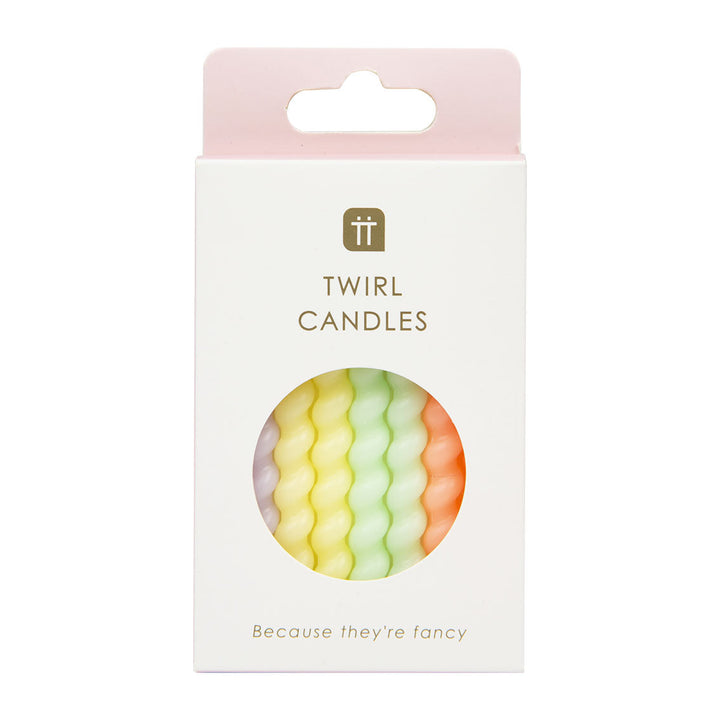Decorative Candles - Pastel Twirl Birthday Candles - 8 Pack