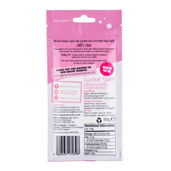 Flavour Shots! - Concentrated Icing Sugar - Strawberry Milkshake 50g