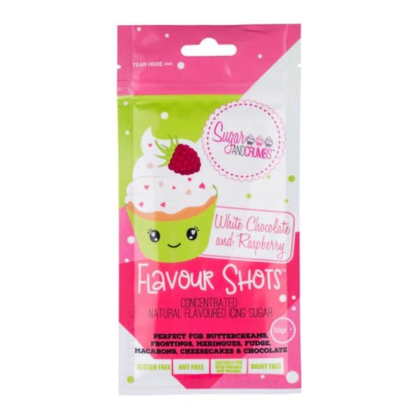Flavour Shots! - Concentrated Icing Sugar - White Chocolate and Raspberry 50g