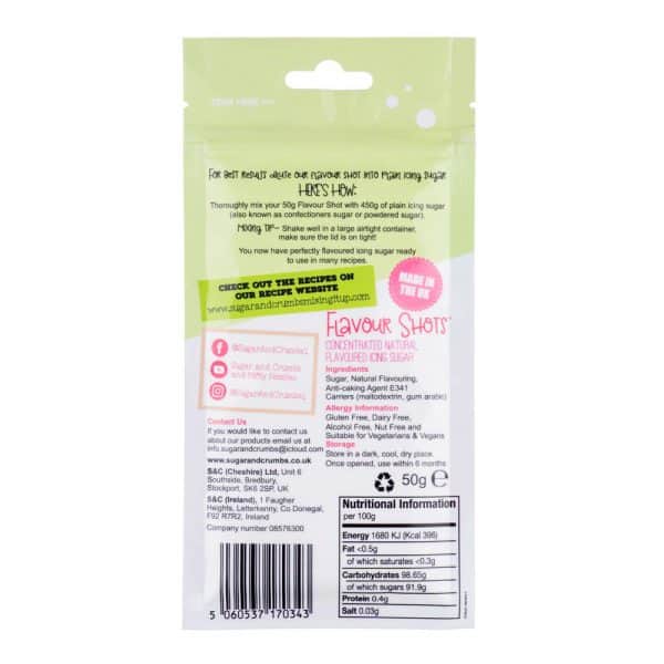 Flavour Shots! - Concentrated Icing Sugar - White Chocolate and Raspberry 50g