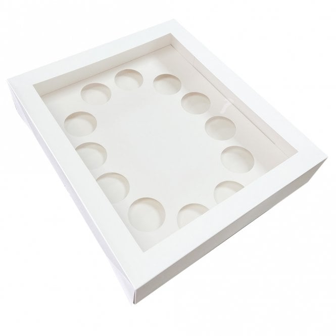 White Number (0-9) Cupcake Box Holds 12