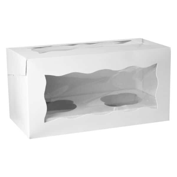 Cupcake Window Box WHITE Fits 2 - Style Varies