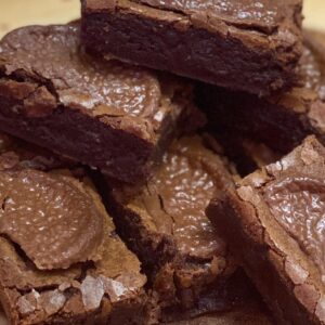 Chocolate brownies made with melted chocolate