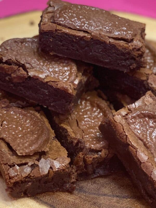 Chocolate brownies made with melted chocolate