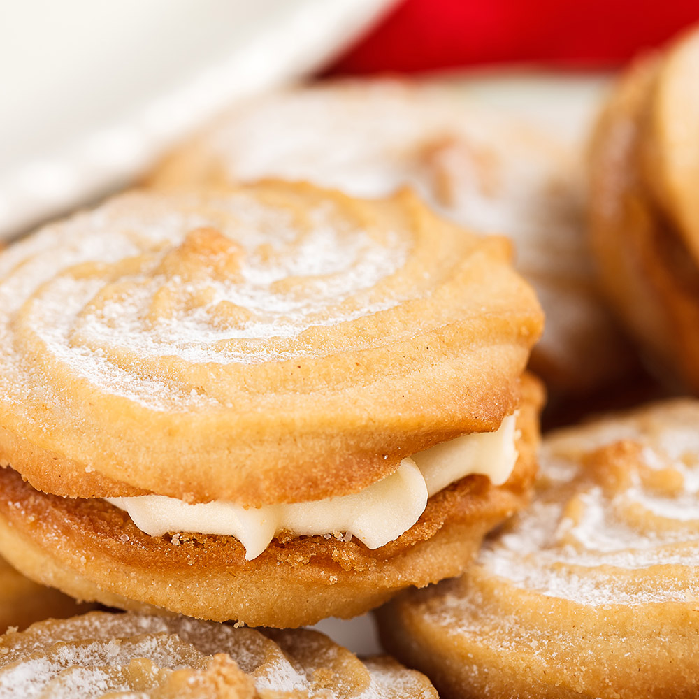 Lemon Viennese Swirls with Blueberry Cream