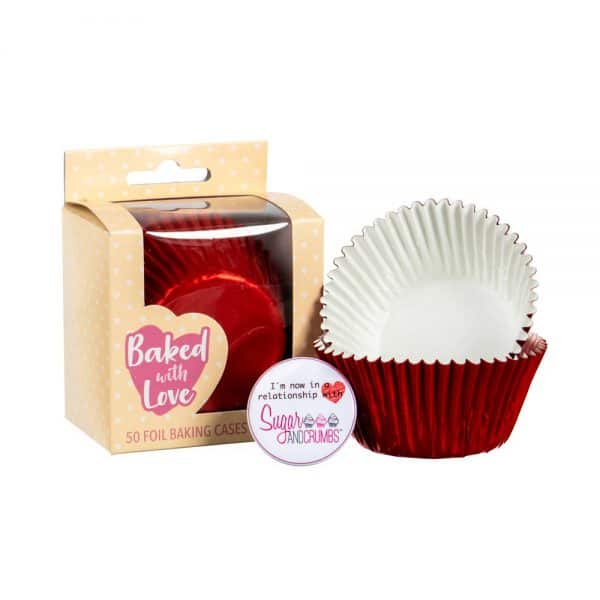 Baked with Love Baking Cases Foil Red Pack of 50