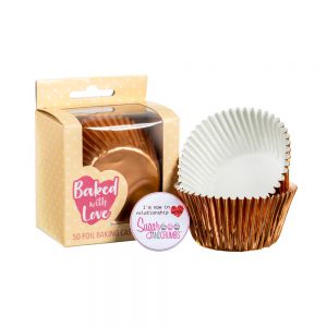 Baked with Love Baking Cases Foil ROSE GOLD Pack of 50