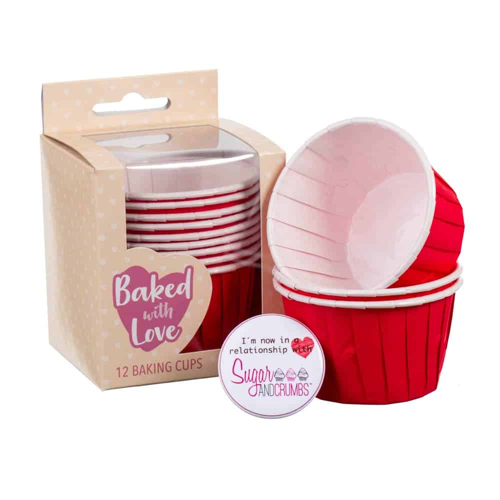 Baked with Love Baking Cups Red Pack of 12
