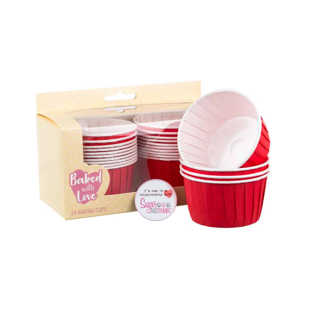Baked with Love Baking Cups Red Pack of 24
