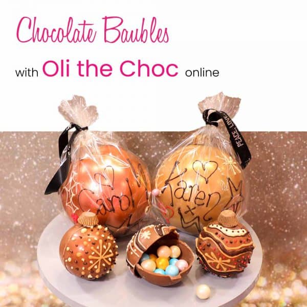 Christmas Baubles with Oli the Choc Master Chocolatier Online