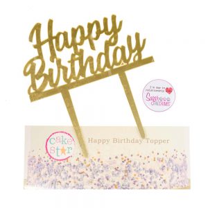 Cake Star Cake Topper HAPPY BIRTHDAY GOLD