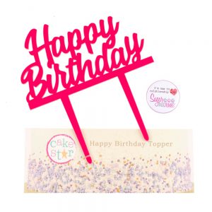 Cake Star Cake Topper Happy Birthday Hot Pink