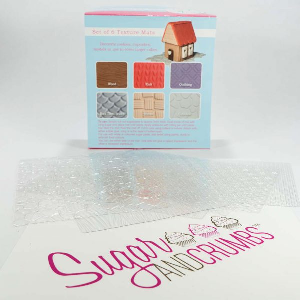 Texture Mats Wood, Knit, Quilting, Tiles, Woven and Cobbles 6 Pack