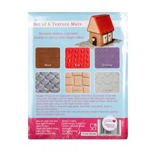 Cake Star Texture Mats Wood, Knit, Quilting, Tiles, Woven and Cobbles Pack of 6