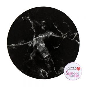 Masonite Cake Board Round BLACK MARBLE 12 Inch