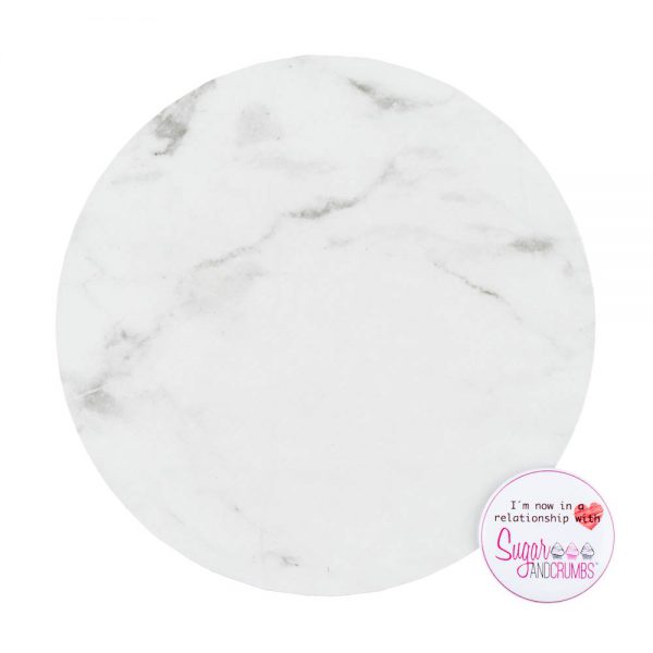 Masonite Cake Board Round WHITE MARBLE 08 Inch