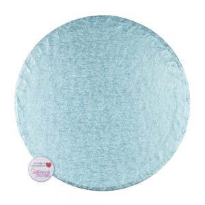 Double Thick Round Turned Edge Cake Card Foil - Bright Blue