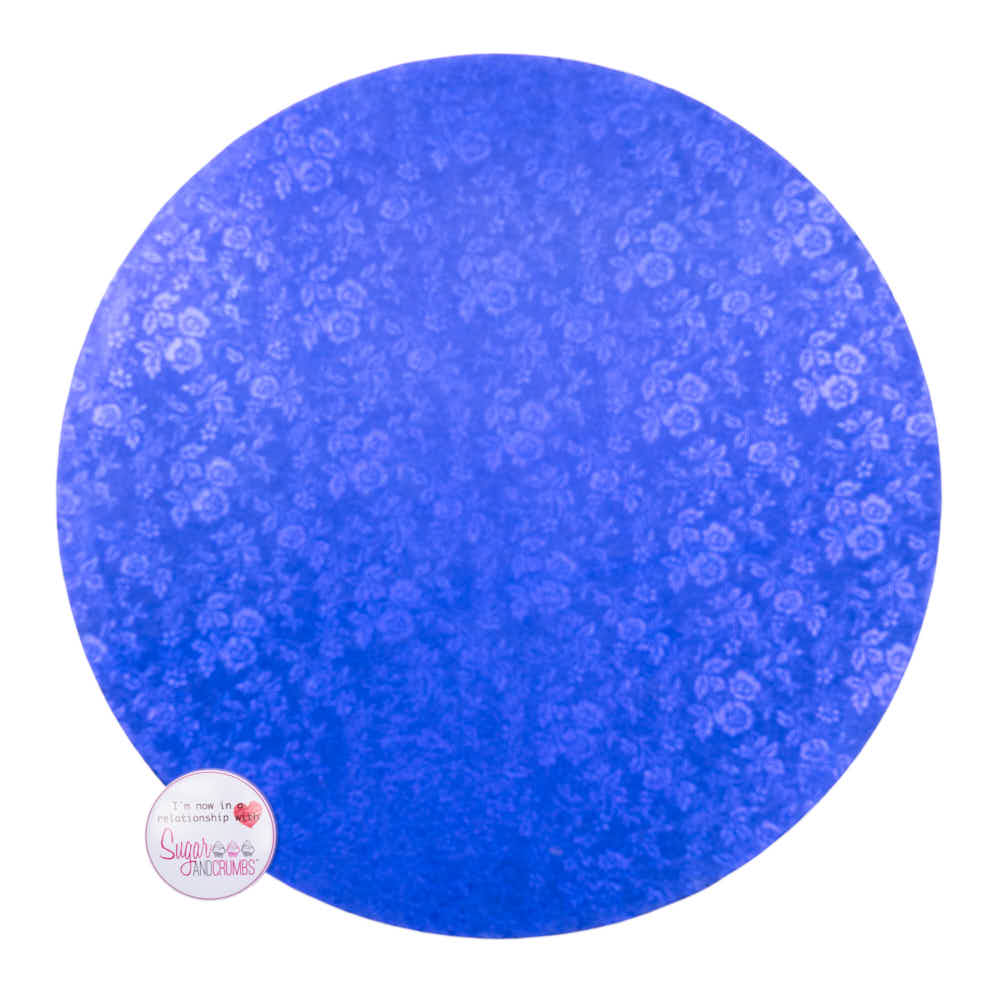 Double Thick Round Turned Edge Cake Card Foil - Bright Blue