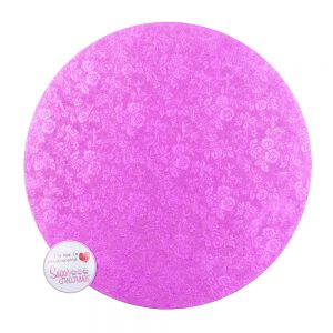 Double Thick Round Turned Edge Cake Card Foil - Pink - Single
