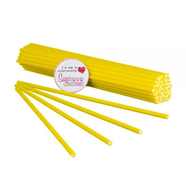 Cake Pop Lollipop Sticks 19cm YELLOW Pack of 50