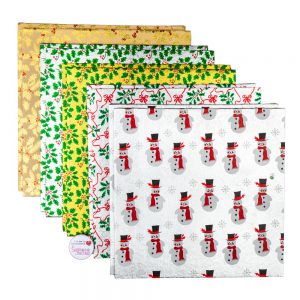 Christmas Cake Card Selection 10 Inch Square Pack of 10