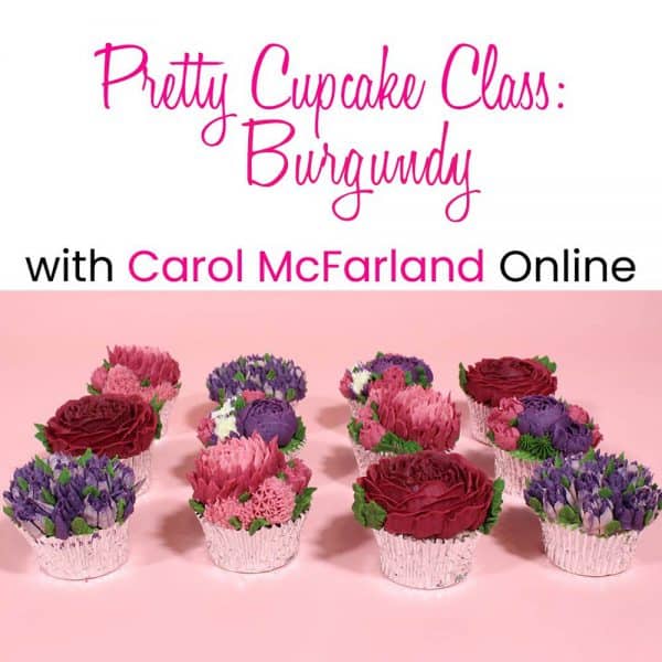 *Carol's 12 Pretty Cupcakes Online - Burgundy