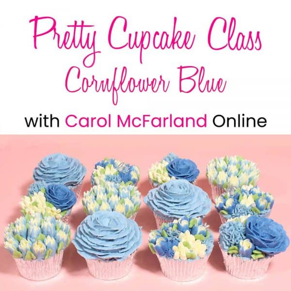 *Carol's 12 Pretty Cupcakes Online - Cornflour Blue